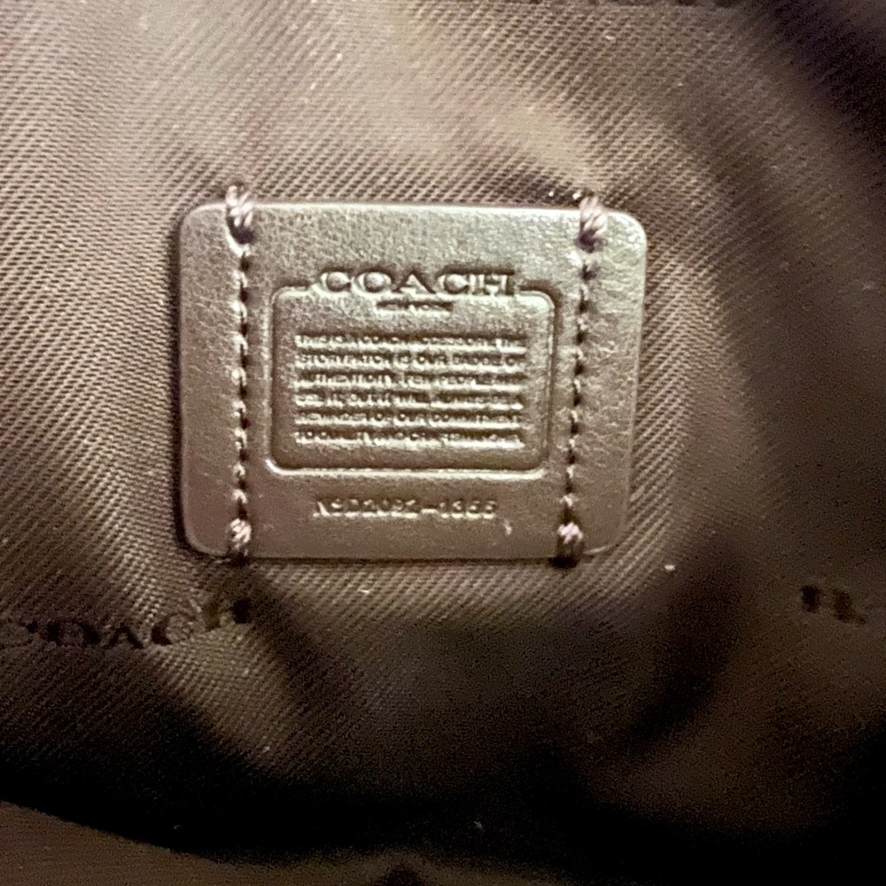 Coach Black Crossbody Bag with Floral Insets with Brass Accents and Strap. - Picture 14 of 14